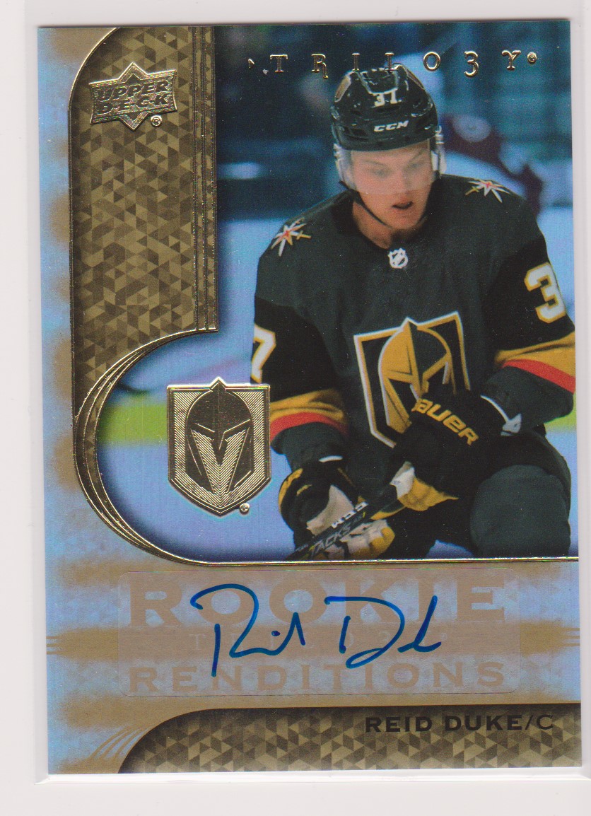 2020-21 UD Trilogy Rookie Renditions Auto Gold #RR27 Reid Duke (image for) 2020-21 UD Trilogy Rookie Renditions Auto Gold #RR27 Reid Duke